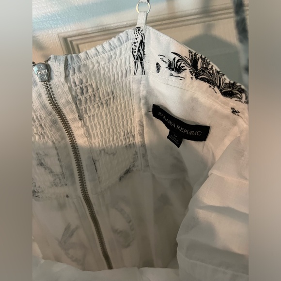 Banana Republic linen blend safari print dress w/ pockets - Picture 8 of 9